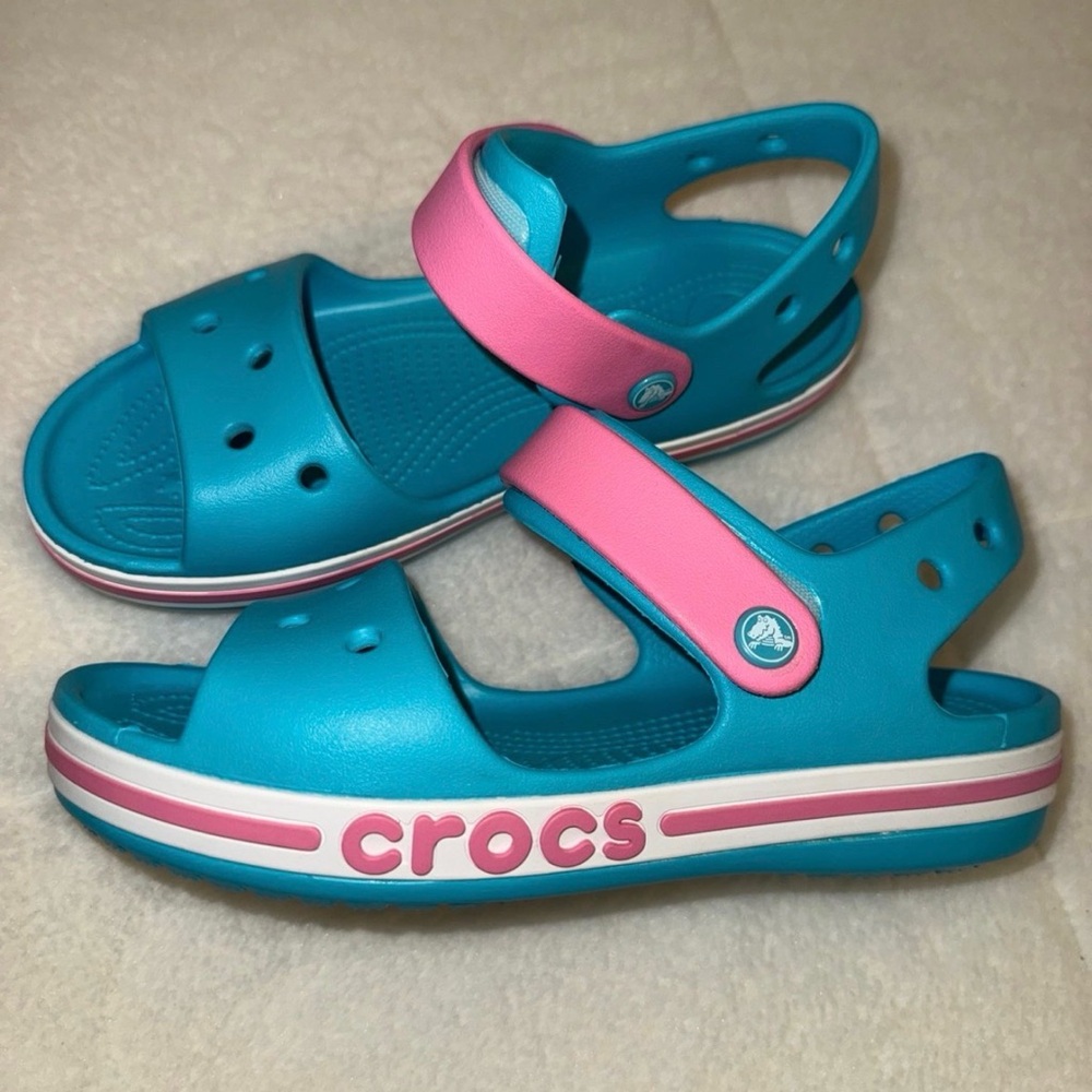 CROCS Kids Sandals - Teal and Pink